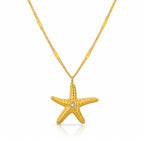 Starfish Necklace, 18K Gold Plated Steel