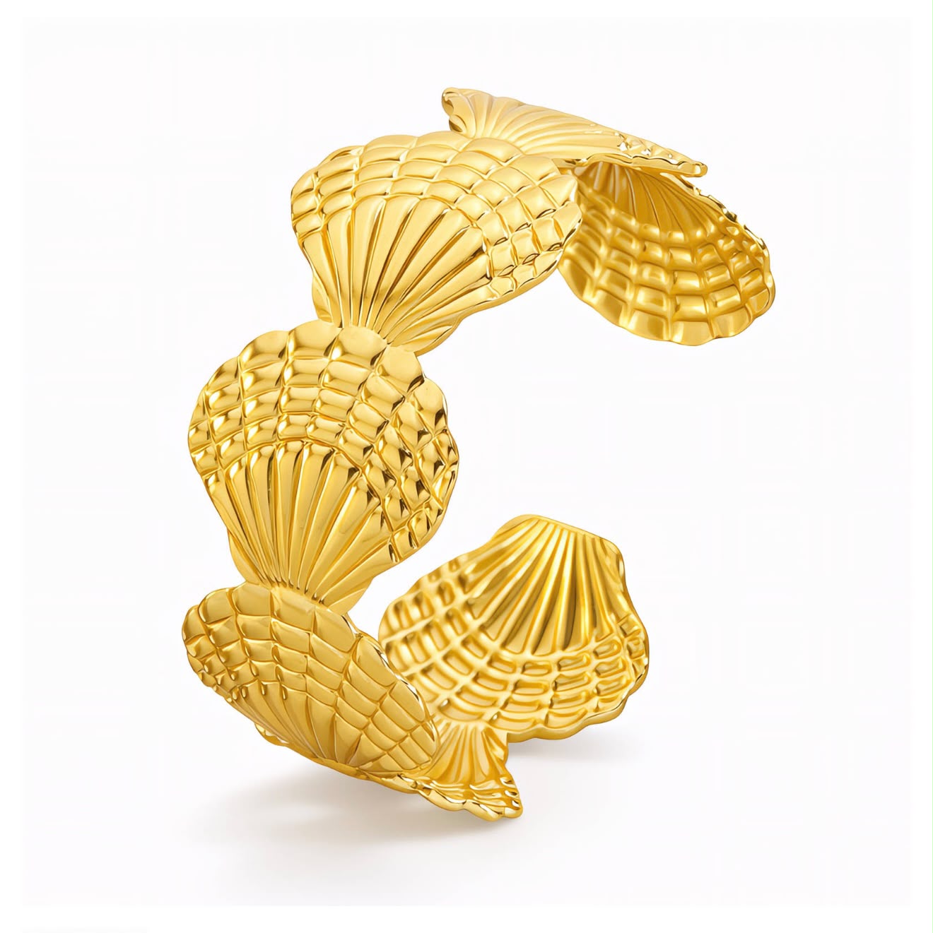 Seashells Bracelet, 18K Gold Plated Steel