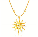 Sun Necklace, 18K Gold Plated Steel