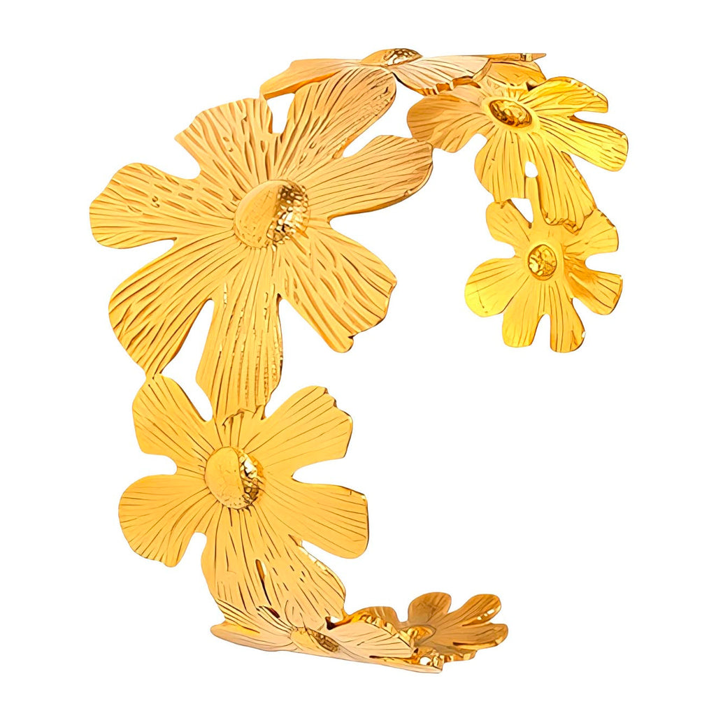 Flower Meadow Bracelet, 18K Gold Plated Steel