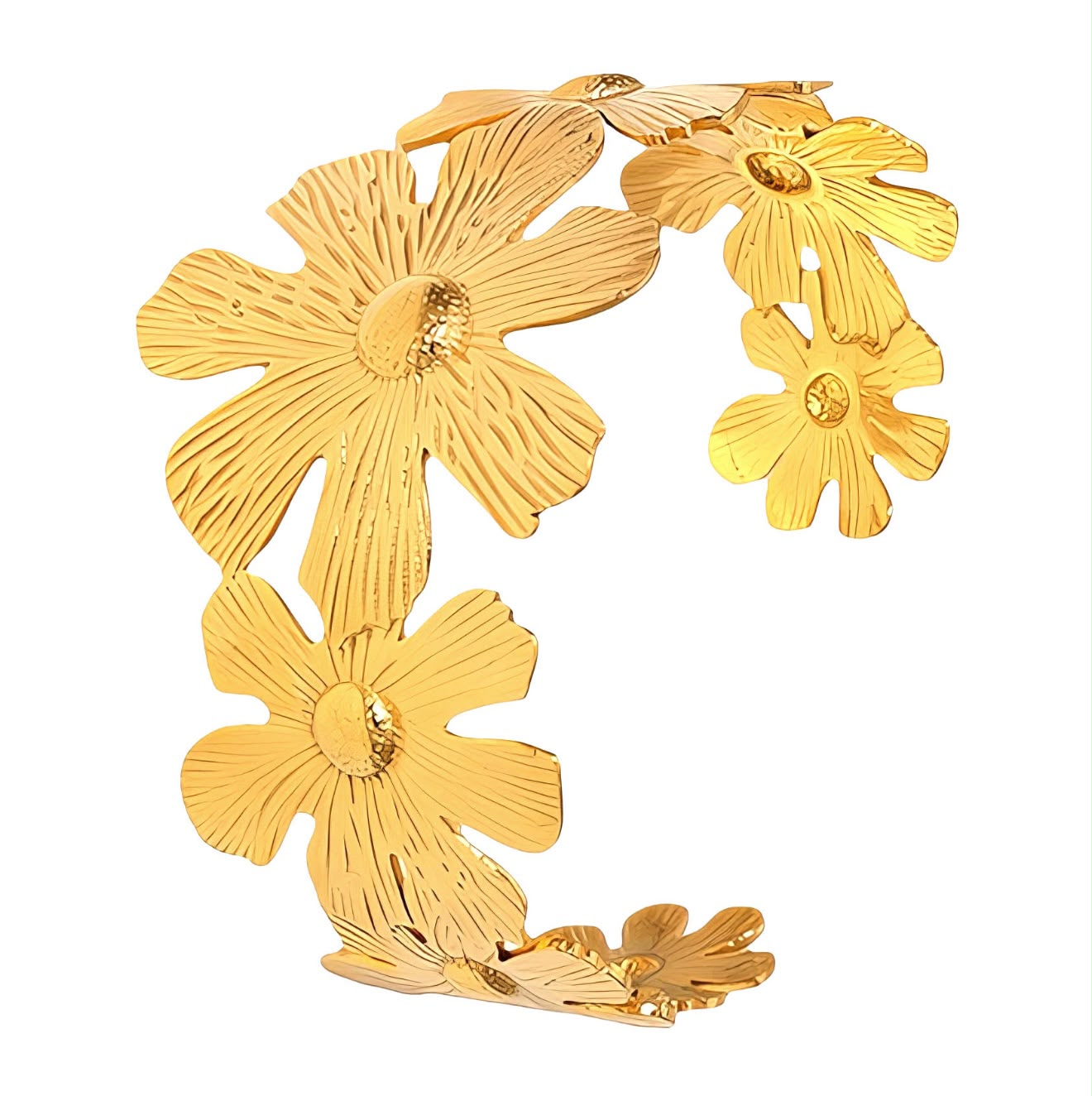 Flower Meadow Bracelet, 18K Gold Plated Steel