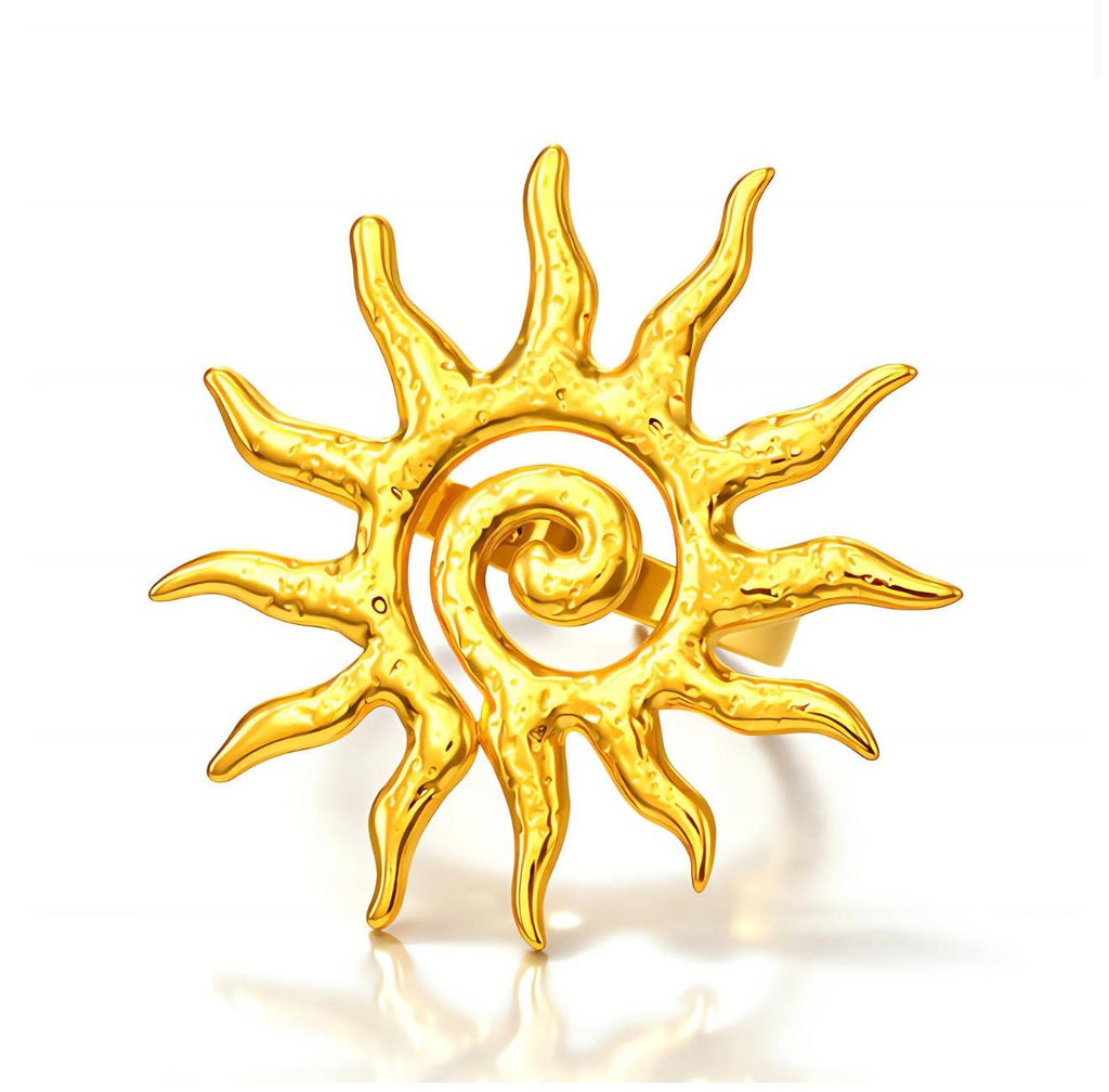 Gold Sun Adjustable Ring