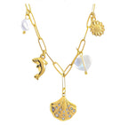 Seashell Necklace, 18K Gold Plated Steel