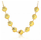 Seashells Necklace, 18K Gold Plated Steel