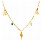 Snail Necklace, 18K Gold Plated Steel