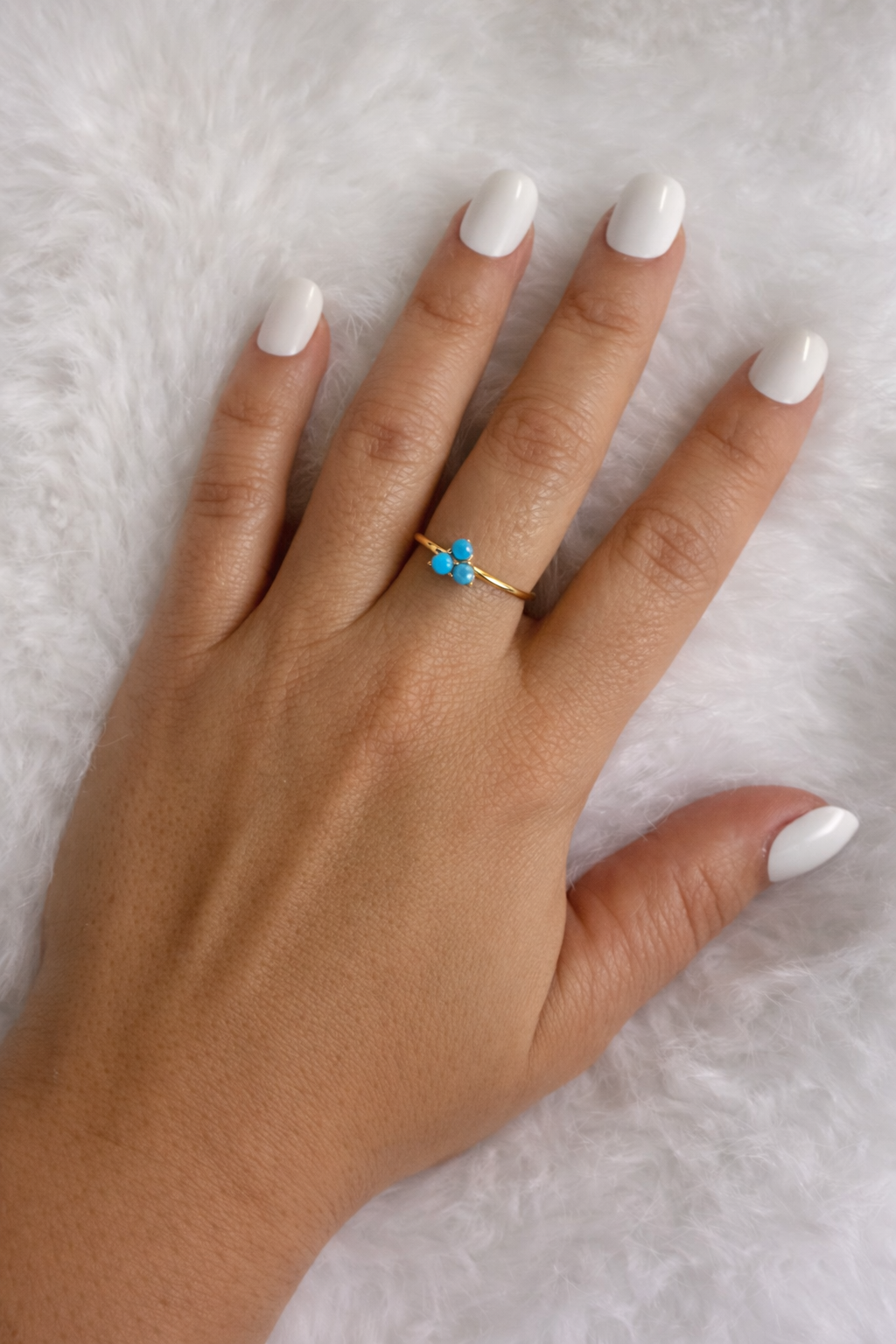Adjustable stainless-steel ring with natural stone, vintage style