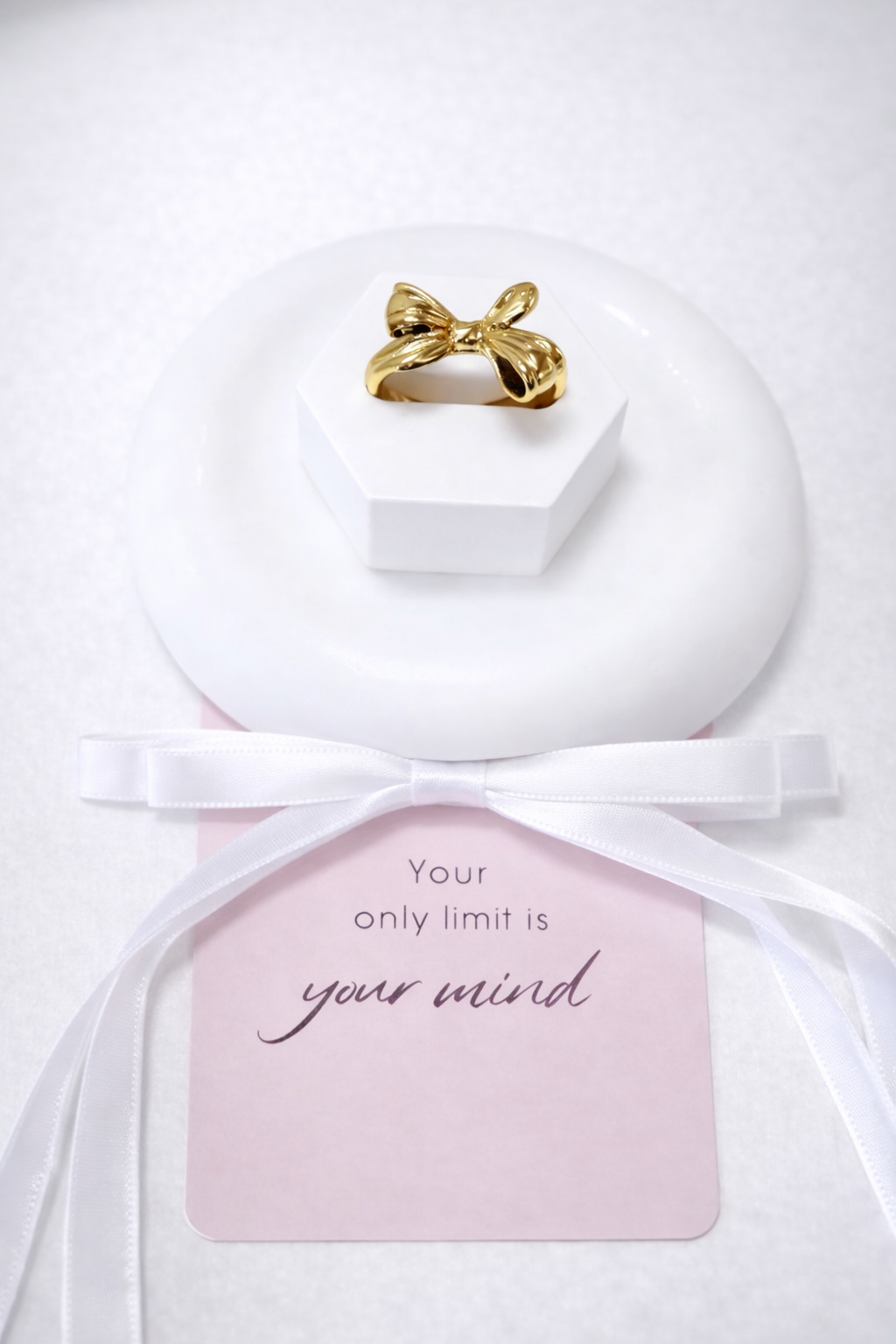 Cast stainless steel ring with a luxurious aesthetic, plated in 18k gold.