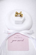 Cast stainless steel ring with a luxurious aesthetic, plated in 18k gold.