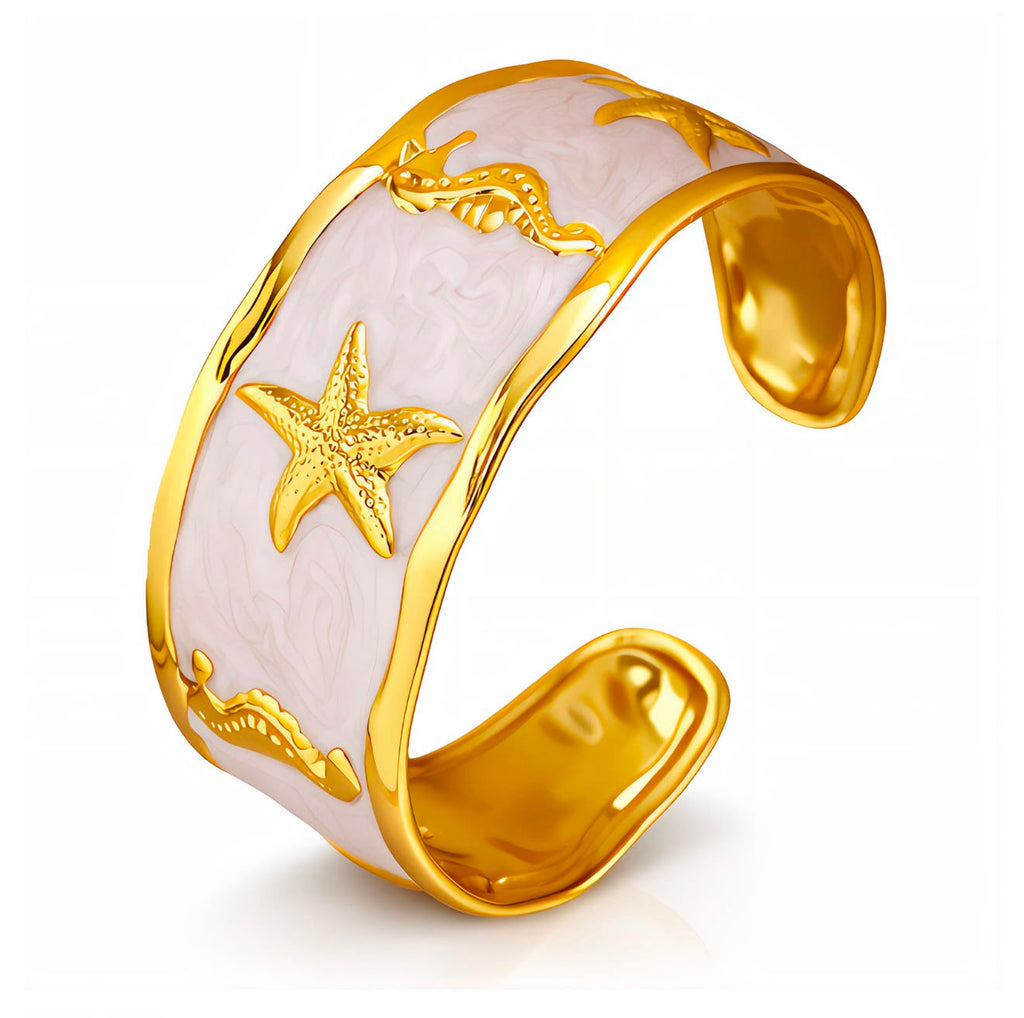 Stars and Seahorses bracelet, 18-karat gold-plated steel