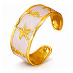 Stars and Seahorses bracelet, 18-karat gold-plated steel