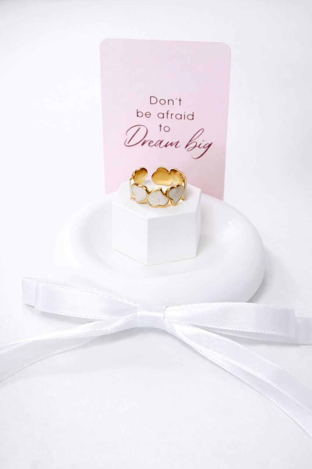 Heart- Ring, 18K Gold Plated Steel
