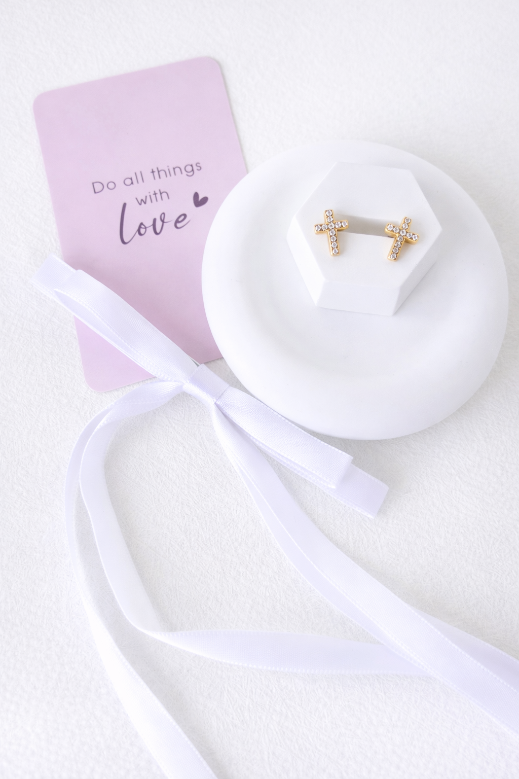 Crosses- Earrings, 18K Gold Plated Steel