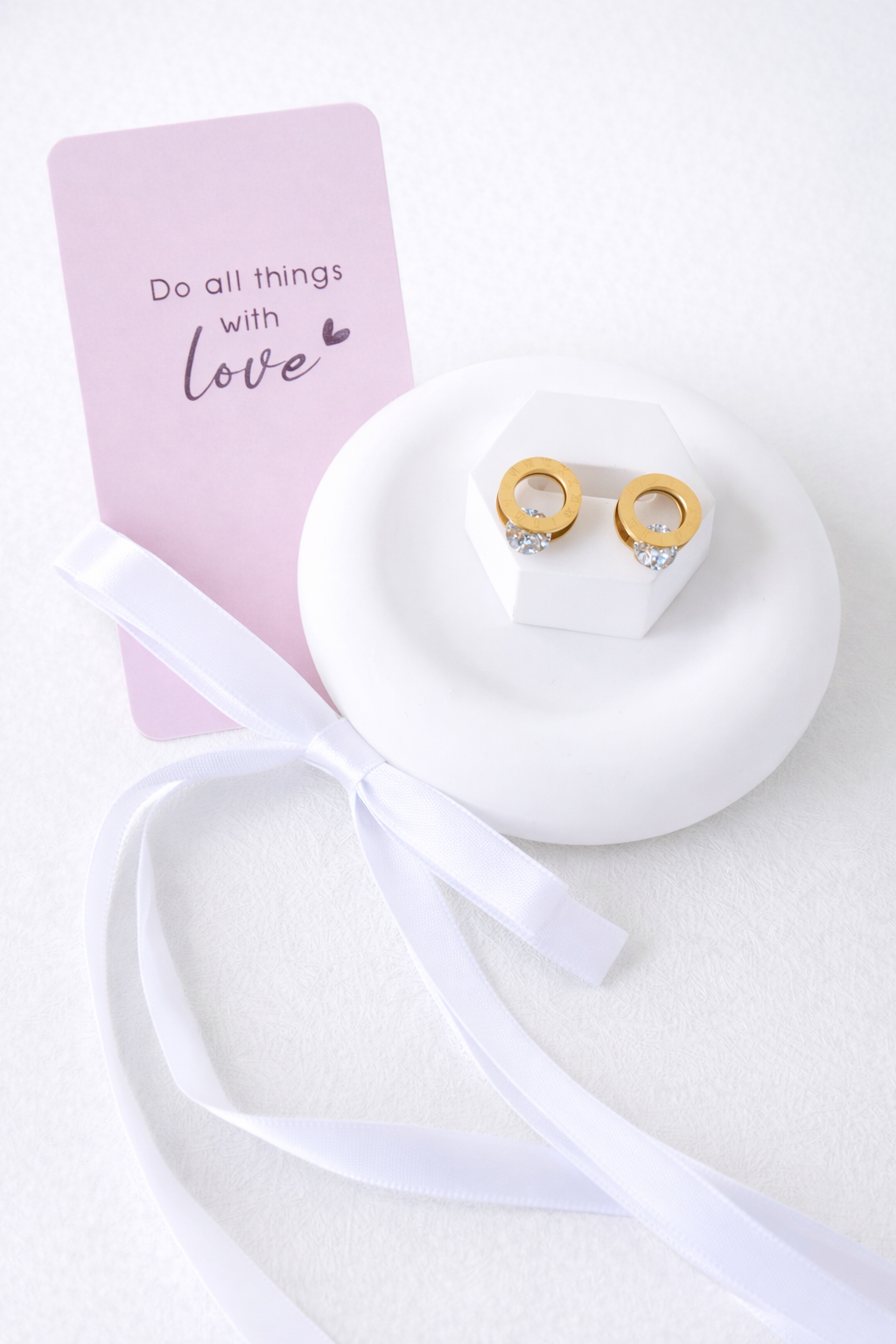 Earrings, 18K Gold Plated Steel