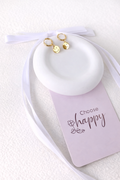 Circle With Smiley Face Stud Earrings