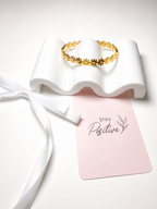 Floral Stainless Steel Bracelet – 18K Gold Plated