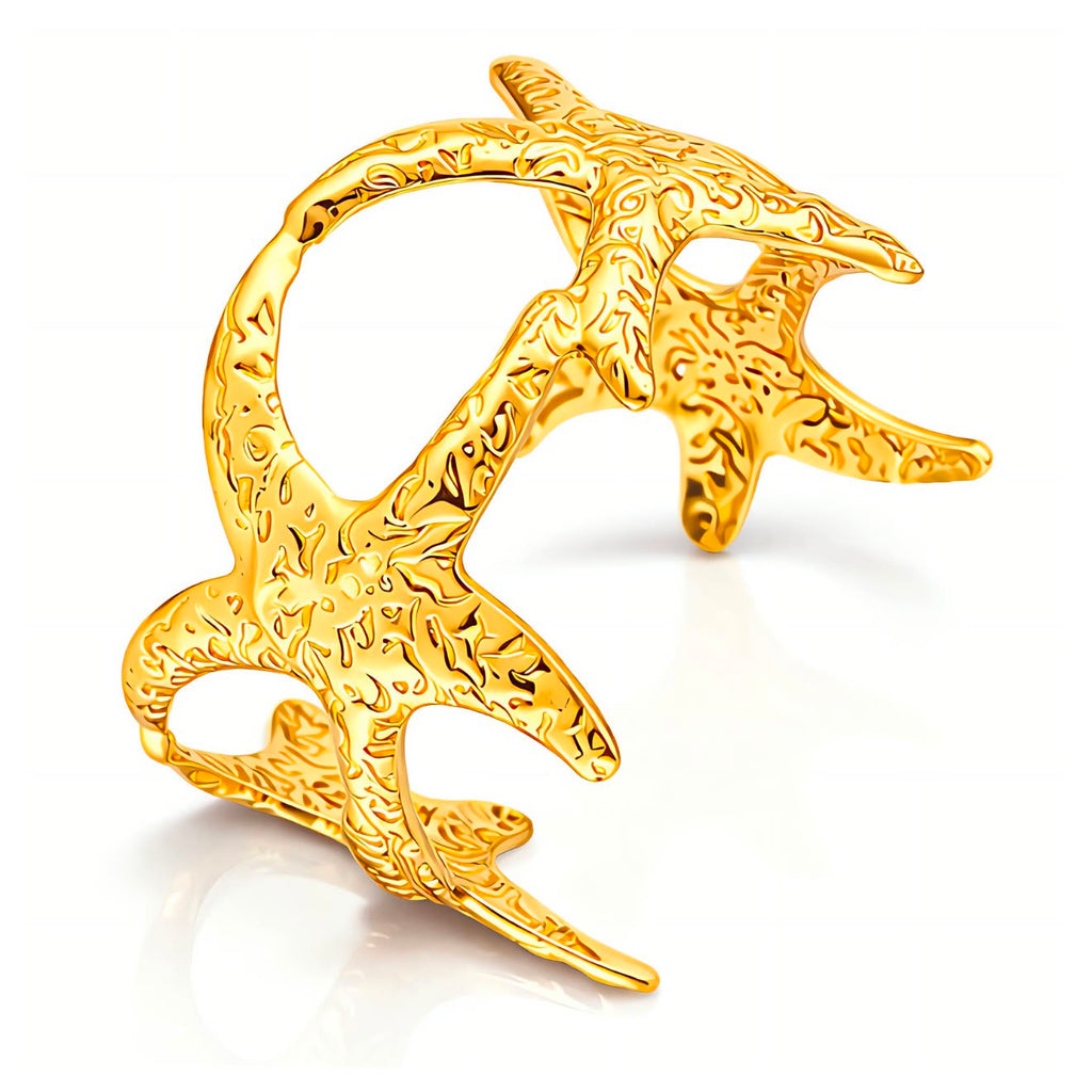 Starfishes Bracelet, 18K Gold Plated Steel