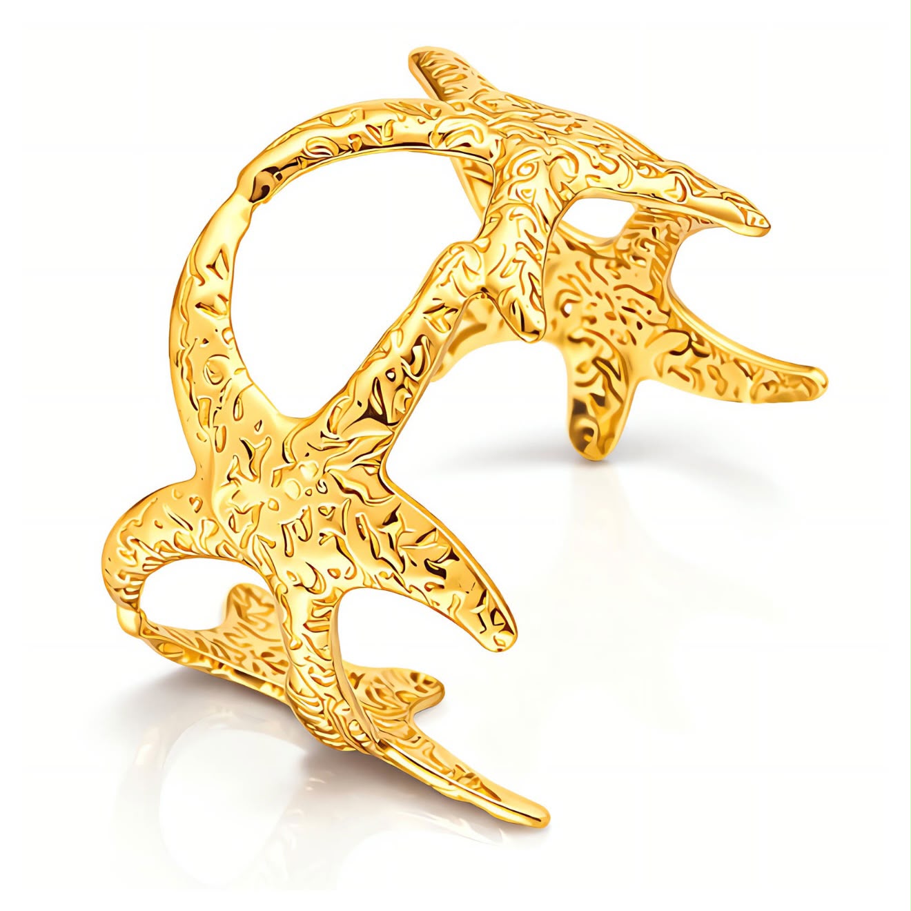 Starfishes Bracelet, 18K Gold Plated Steel
