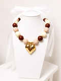 Ball and heart necklace