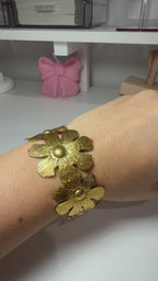 Flower Meadow Bracelet, 18K Gold Plated Steel