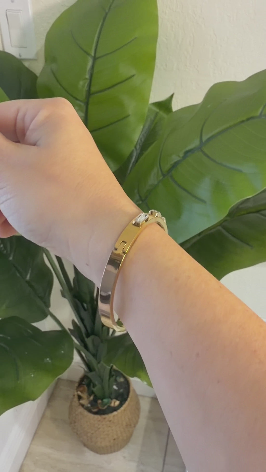 Bracelet, 18K Gold Plated Steel