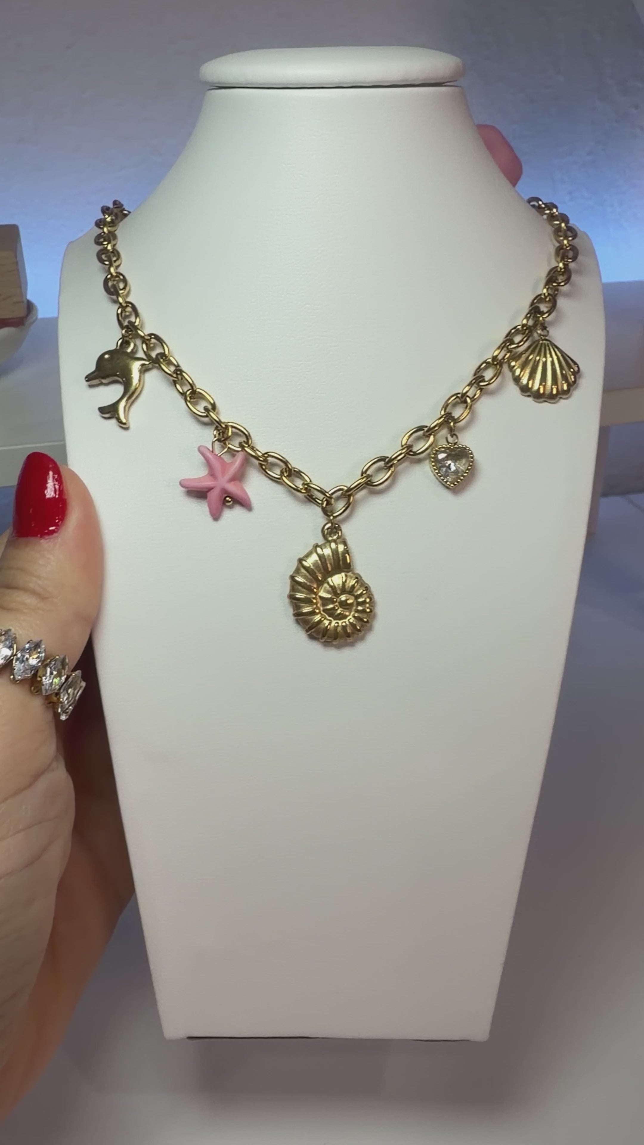 Snail Necklace, 18K Gold Plated Steel