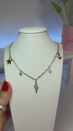 Snail Necklace, 18K Gold Plated Steel