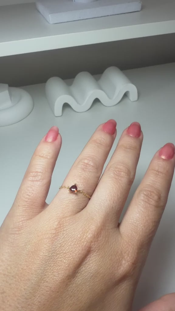 Adjustable Gold-Plated Heart Ring