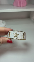 Stars and Seahorses bracelet, 18-karat gold-plated steel