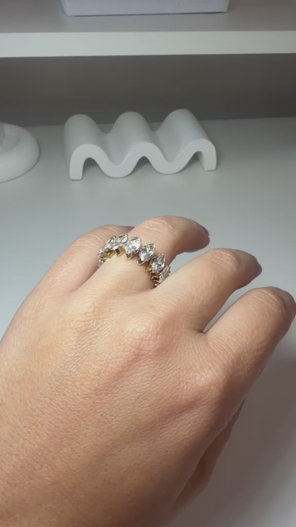 Ring, 18K Gold Plated Steel