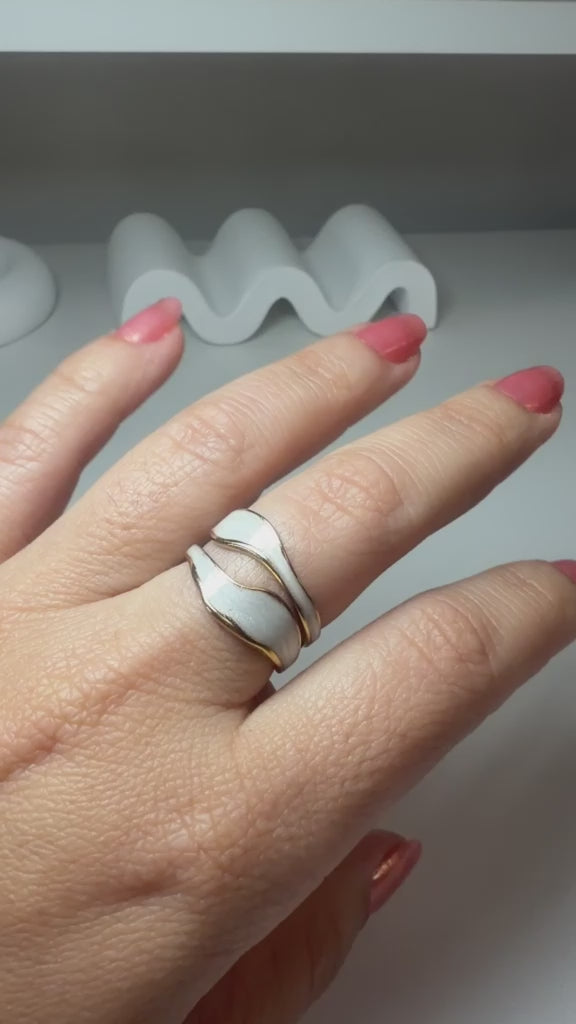 Ring, 18K Gold Plated Steel