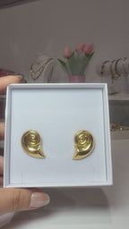 Snail Stud Earrings 18K Gold Plated Stainless Steel
