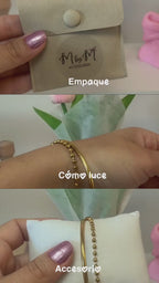 Gold Beaded Stainless Steel Bracelet