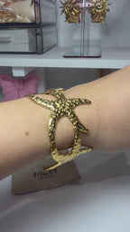 Starfishes Bracelet, 18K Gold Plated Steel