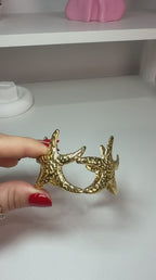 Starfishes Bracelet, 18K Gold Plated Steel