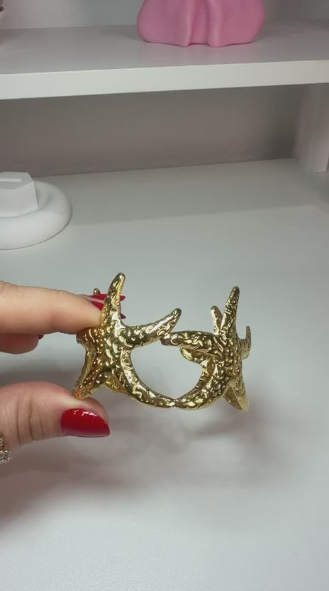 Starfishes Bracelet, 18K Gold Plated Steel