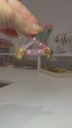Heart Stud Earrings 18K Gold Plated Stainless Steel