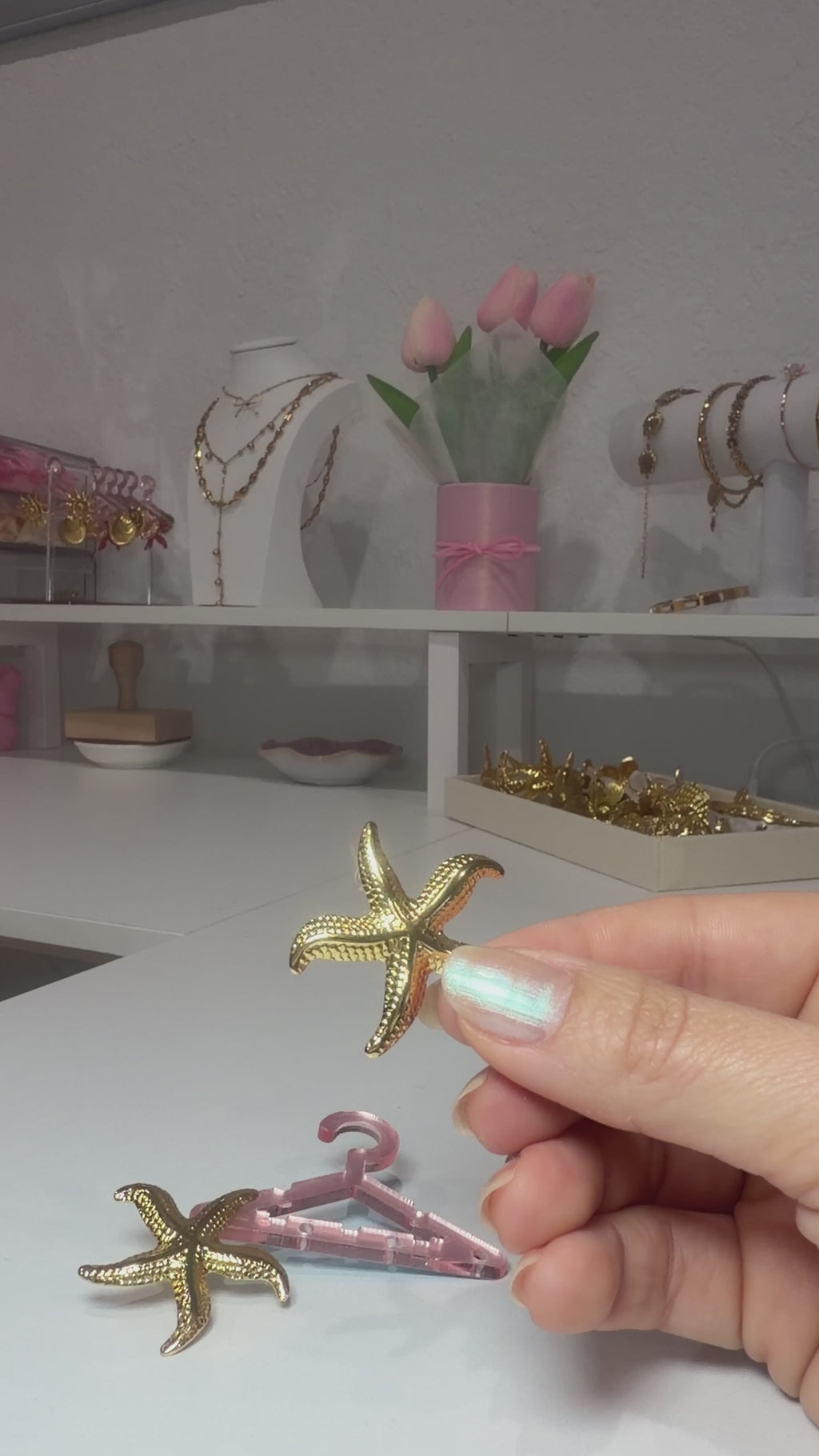 Starfish Stud Earrings 18K Gold Plated Stainless Steel